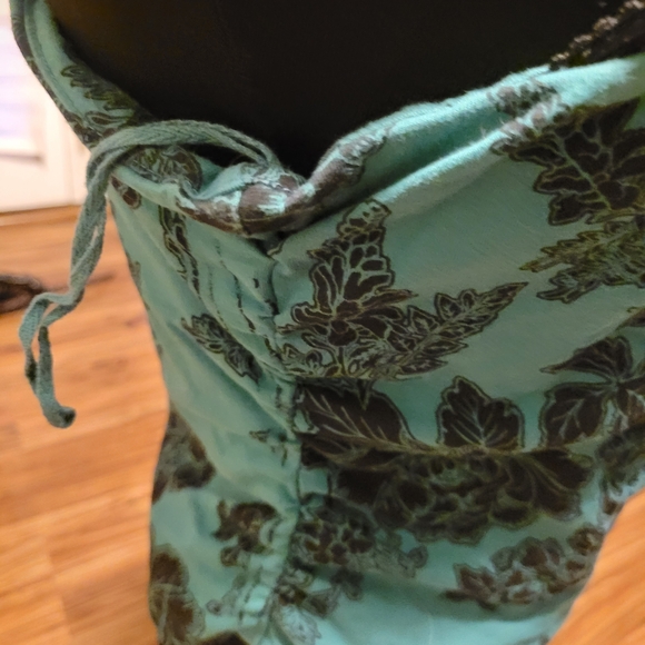 Free People Turquoise and Black Floral Camisole - Picture 4 of 9